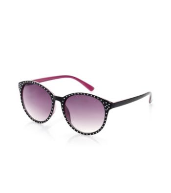 Icon Black Bling Front With Pink Inner Sunglasses