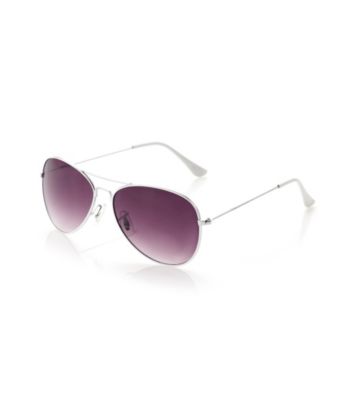 Icon White Aviator Sunglasses With Smoke Lens