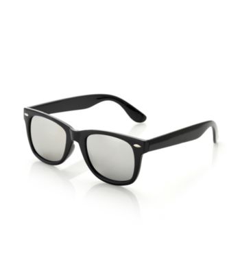 Icon Black Retro Style Sunglasses With Mirrored Lens