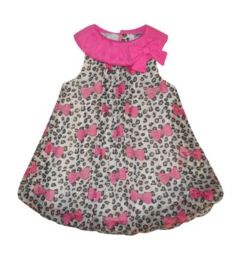 Baby Essentials® Baby Girls' Grey/Pink Animal Print Bubble Romper
