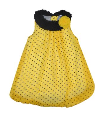 Baby Essentials® Baby Girls' Yellow Polka-Dot Bubble Romper