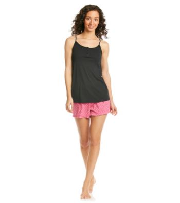 Relativity® Knit Cami/Short Set - Black/Pink Dots