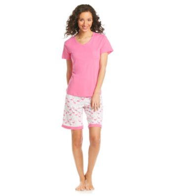 Intimate Essentials® Knit Bermuda Set - Pink Flamenco