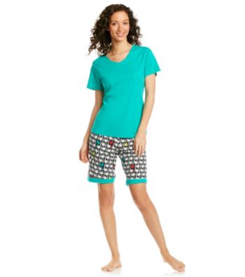Intimate Essentials® Knit Bermuda Set - Turquoise Palms