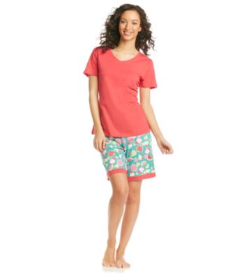 Intimate Essentials® Knit Bermuda Set - Red/Lime Fruit