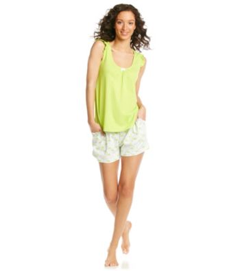 Intimate Essentials® Knit Short Set - Lime Flamenco