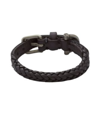 Fossil® Men's Braided Leather Strap with Adjustable Snap Closures