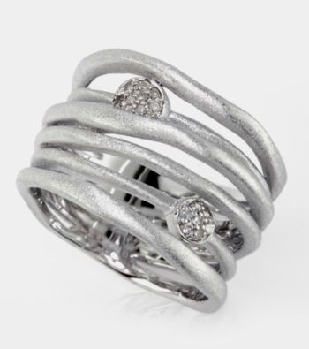 Effy® .08 CT. T.W. Diamond Brushed Sterling Silver Ring