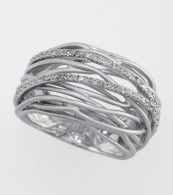 Effy® .21 CT. T.W. Diamond Ring in Brushed Silver