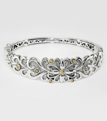 Effy® Design Bangle in Silver and 18K Gold