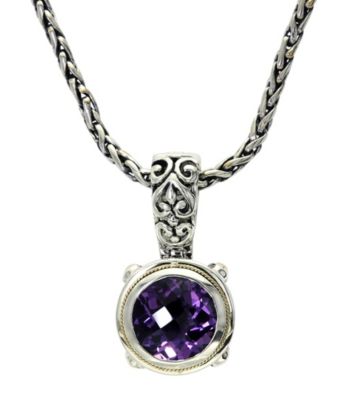 Effy® Amethyst Pendant in Silver and 18K Gold
