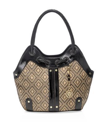AK Anne Klein® Black Natural Tropical Punch Hobo