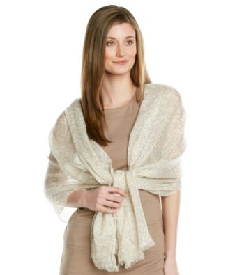 Calvin Klein Latte Light Weight Printed Crepe Wrap