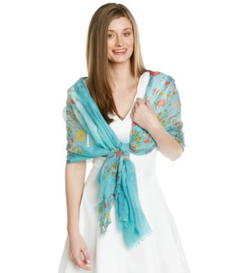 Basha Colored Fringed Floral Neckwrap