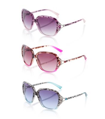 Steve Madden Plastic Oval Vented Rhinestone Sunglasses