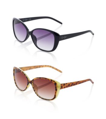 Jessica Simpson Plastic Cat Eye Overlay Sunglasses
