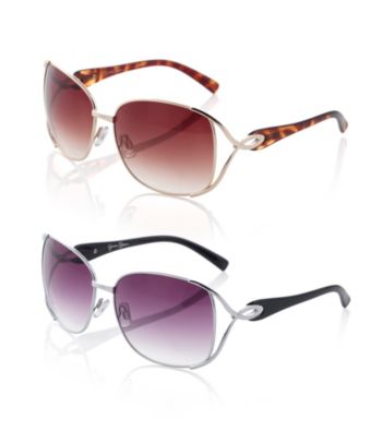 Jessica Simpson Square Metal Vent Glam Sunglasses