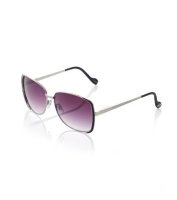 Jessica Simpson Silvertone Metal Square Enamel End Pieces Sunglasses