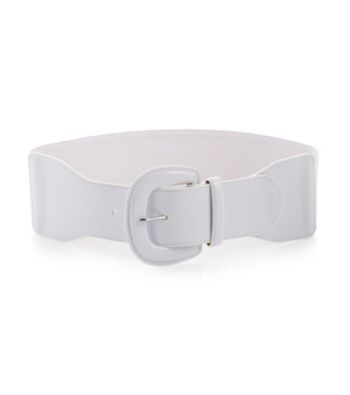 Lauren Ralph Lauren White Patent Stretch Belt