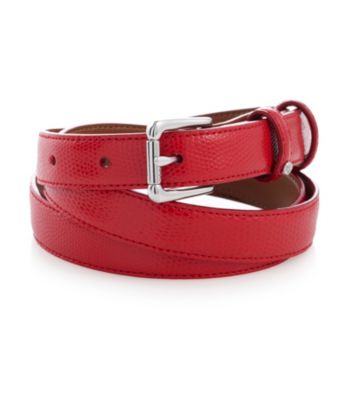 Lauren Ralph Lauren Red Faux Lizard Belt