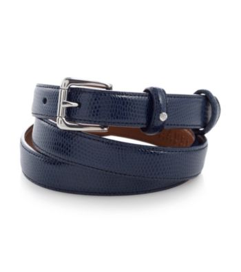 Lauren Ralph Lauren Navy Faux Lizard Belt