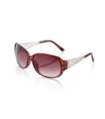 Relativity® Tortoise Plastic Large Square Modern Sunglasses