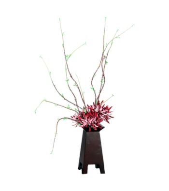 Vickerman Fuji Mums with Curly Willow in Wood Pot