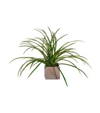 Vickerman Raintree Grass in Brushed Silver Ceramic Cube