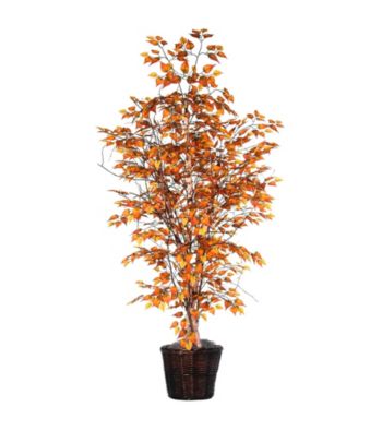 Vickerman Golden Birch in Dark Brown Rattan Basket