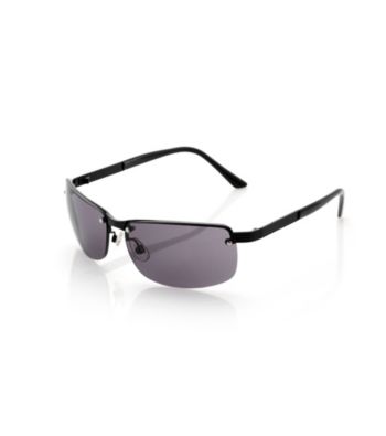 Paradise Collection® Men's Black Rimless Medium Rectangle Sunglasses