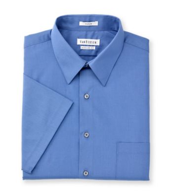 Van Heusen® Men's Blue Cloud Short Sleeve Poplin Dress Shirt