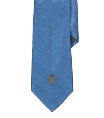 Lauren® Men's Light Blue Signature Crest Solid Silk Tie