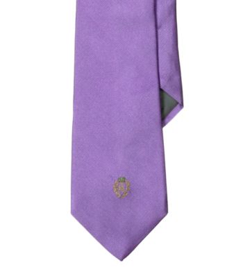 Lauren® Men's Lavender Signature Crest Solid Silk Tie