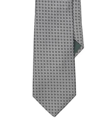Lauren® Men's Silver Circle Jacquard Silk Tie