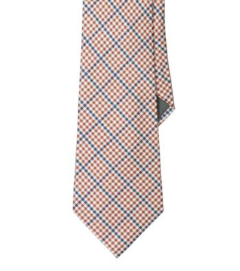Lauren® Men's Orange Gingham Silk Tie