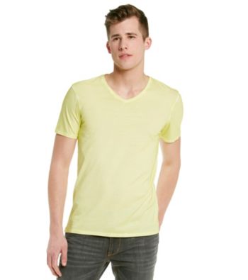 Guess Men's Yellow Flash Washed Gunnar V-Neck