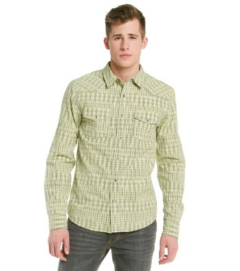 Guess Men's Yellow Flash Long Sleeve Gabriel Shirt