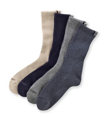Calvin Klein Men's Heathered Navy/Charcoal/Navy/Khaki 4-Pack Assorted Ribbed Socks