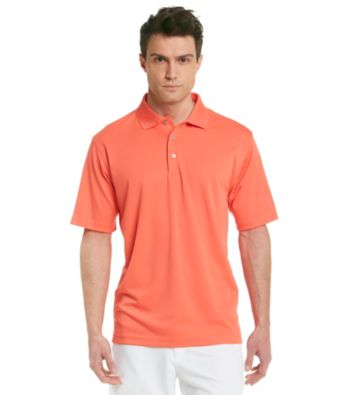 PGA TOUR® Men's Orange Peel Solid Mesh Polo