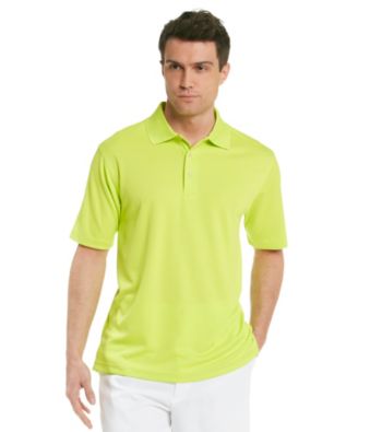 PGA Tour® Men's Lime Punch Solid Mesh Polo