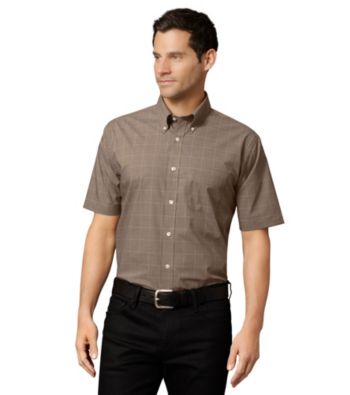 Van Heusen® Men's Khaki Aluminum Short Sleeve Glennplaid Shirt