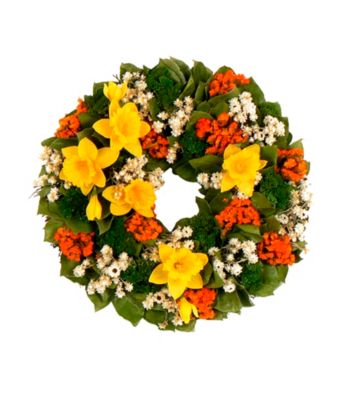 Dazzling Daffodils Dried Floral Wreath