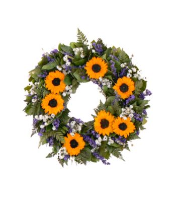 Sunflower Wingding Dried Floral Wreath