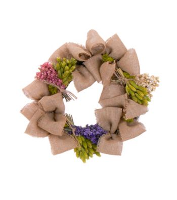 Blooms with Burlap Dried Floral Wreath