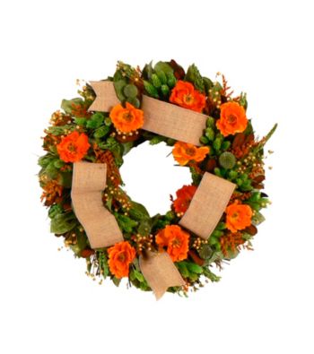 Splendid Poppy Dried Floral Wreath