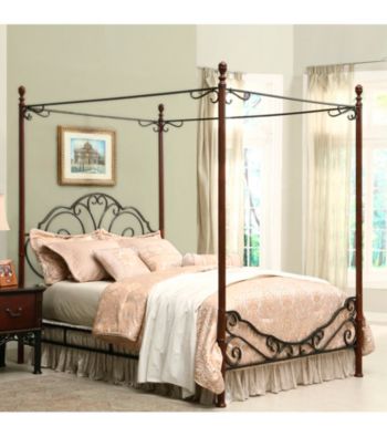 Home Interior Elegant Queen Canopy Bed