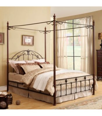 Home Interior Lucille Queen Metal Canopy Bed