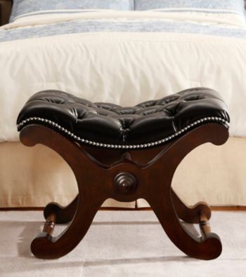 Home Interior Curved Nailhead Detail Bench