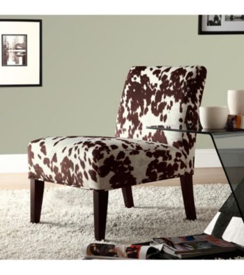 Home Interior Cowhide Print Accent Chair