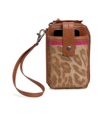 The Sak® Iris Smartphone Pink Leopard Wristlet